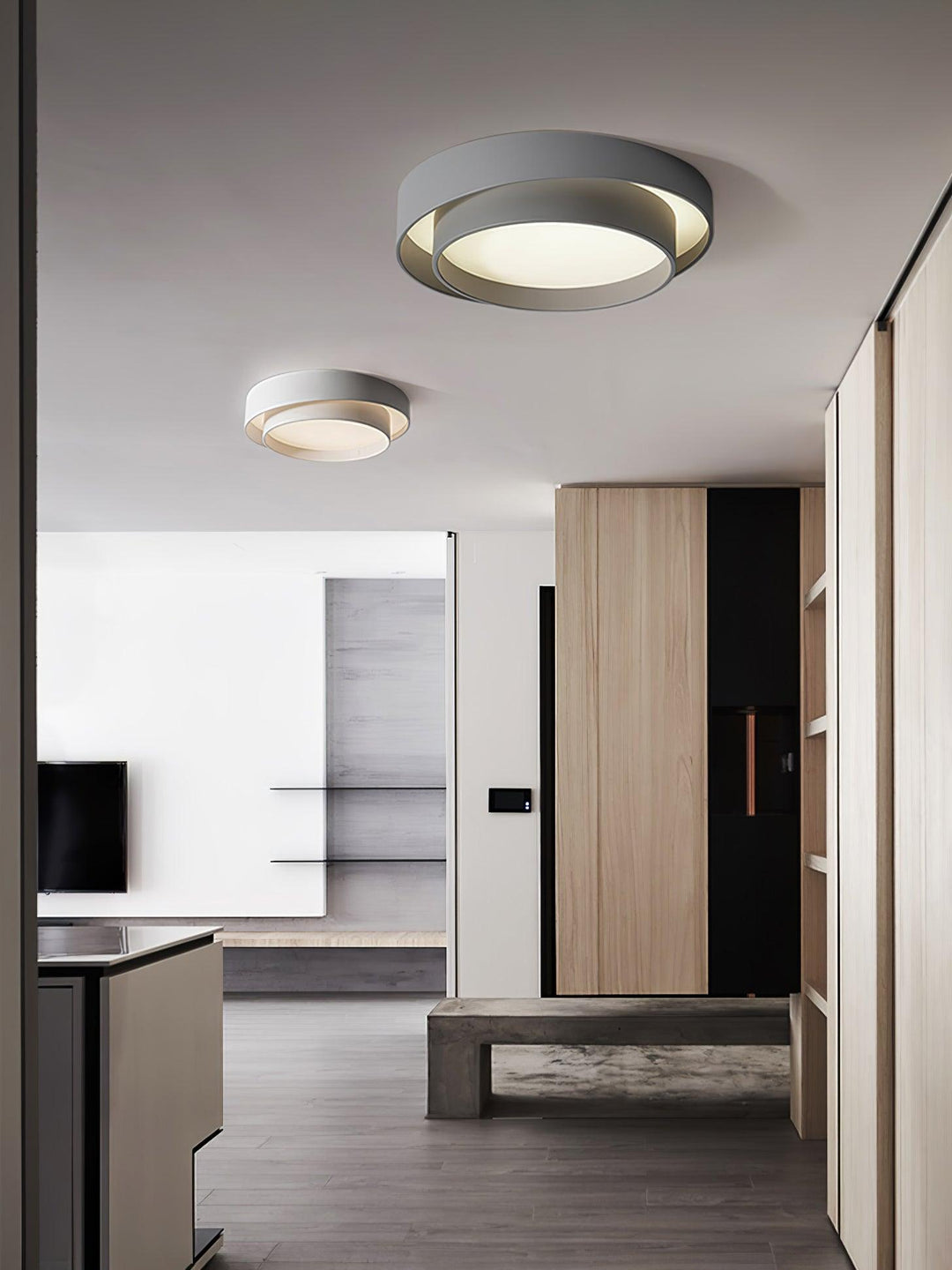 Modern LED Ceiling Light 15.7 in Flush Mount Living Room Bedroom Minimalist Acrylic Fixture | Kalsten