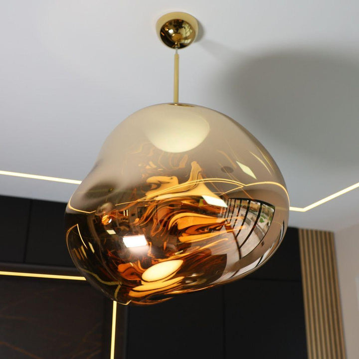 Pendant Lamp Metal 11 in Adjustable Ceiling Light Silver Gold Rose Gold Smoky Gray | Kalsten