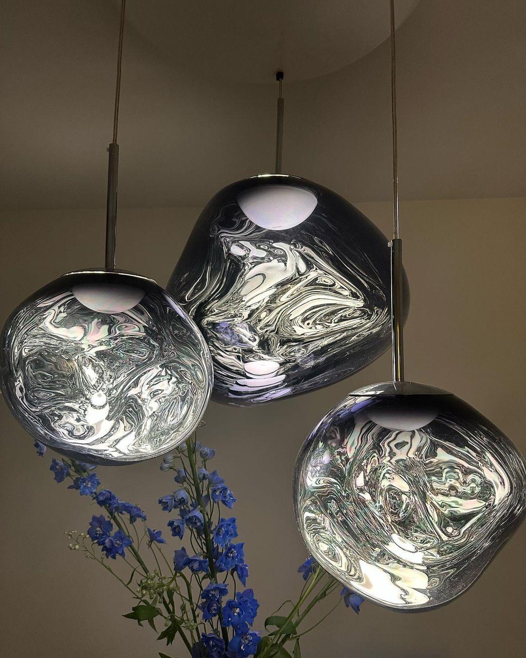 Pendant Lamp Metal 11 in Adjustable Ceiling Light Silver Gold Rose Gold Smoky Gray | Kalsten