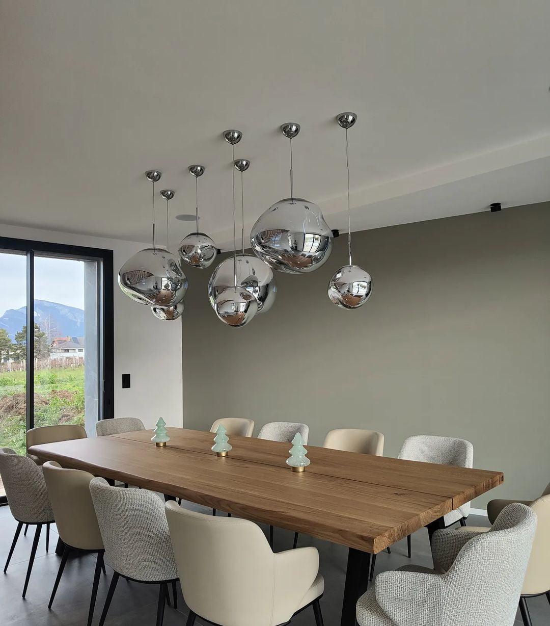 Pendant Lamp Metal 11 in Adjustable Ceiling Light Silver Gold Rose Gold Smoky Gray | Kalsten