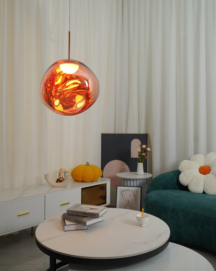 Pendant Lamp Metal 11 in Adjustable Ceiling Light Silver Gold Rose Gold Smoky Gray | Kalsten