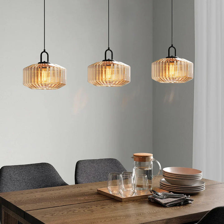 Pendant Light Glass 11 in Handblown Indoor Warm Glow Dining Room Kitchen Hallway Lighting | Kalsten