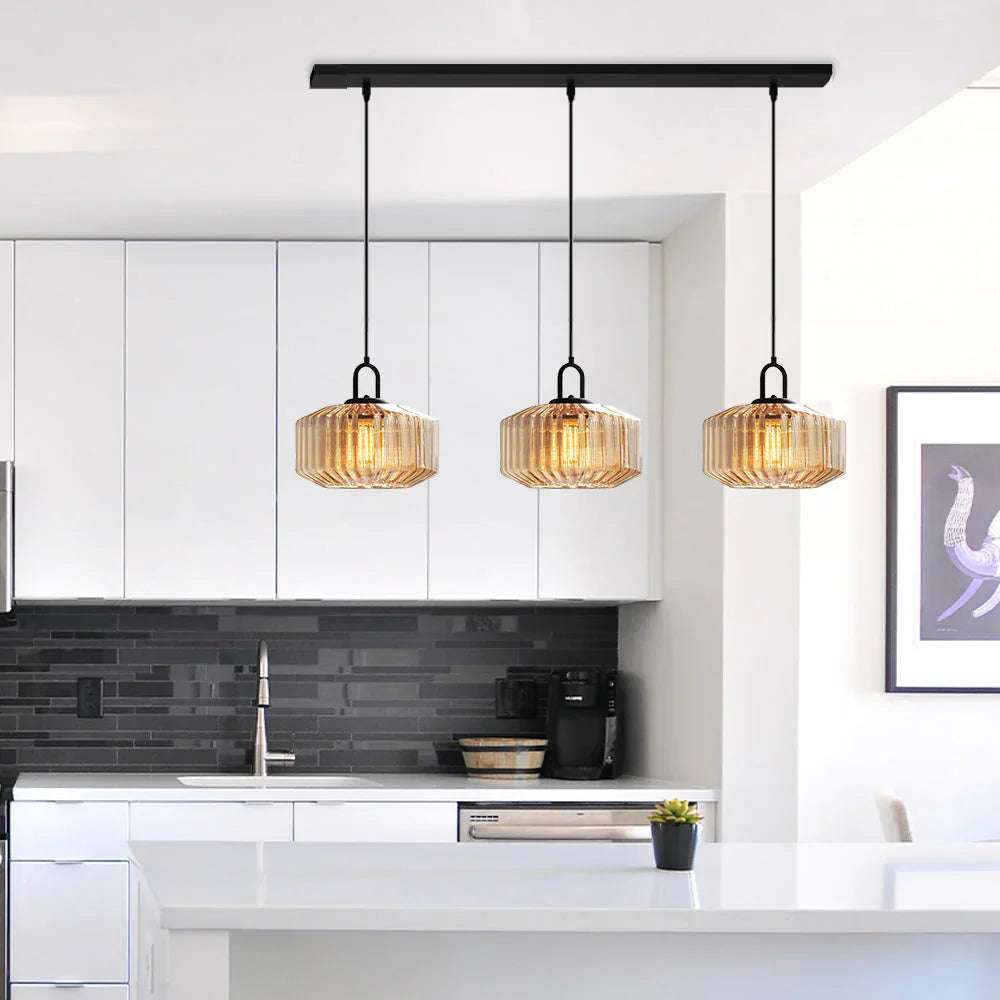 Pendant Light Glass 11 in Handblown Indoor Warm Glow Dining Room Kitchen Hallway Lighting | Kalsten