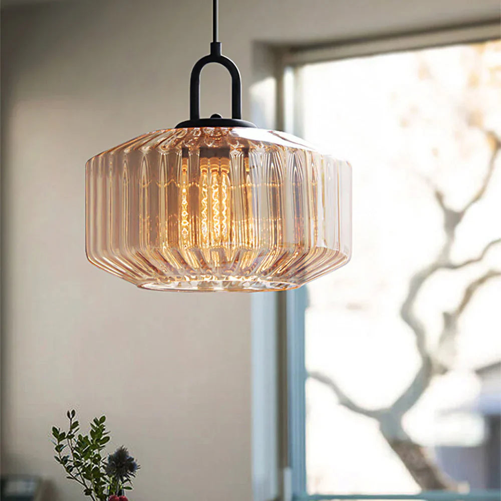 Pendant Light Glass 11 in Handblown Indoor Warm Glow Dining Room Kitchen Hallway Lighting | Kalsten