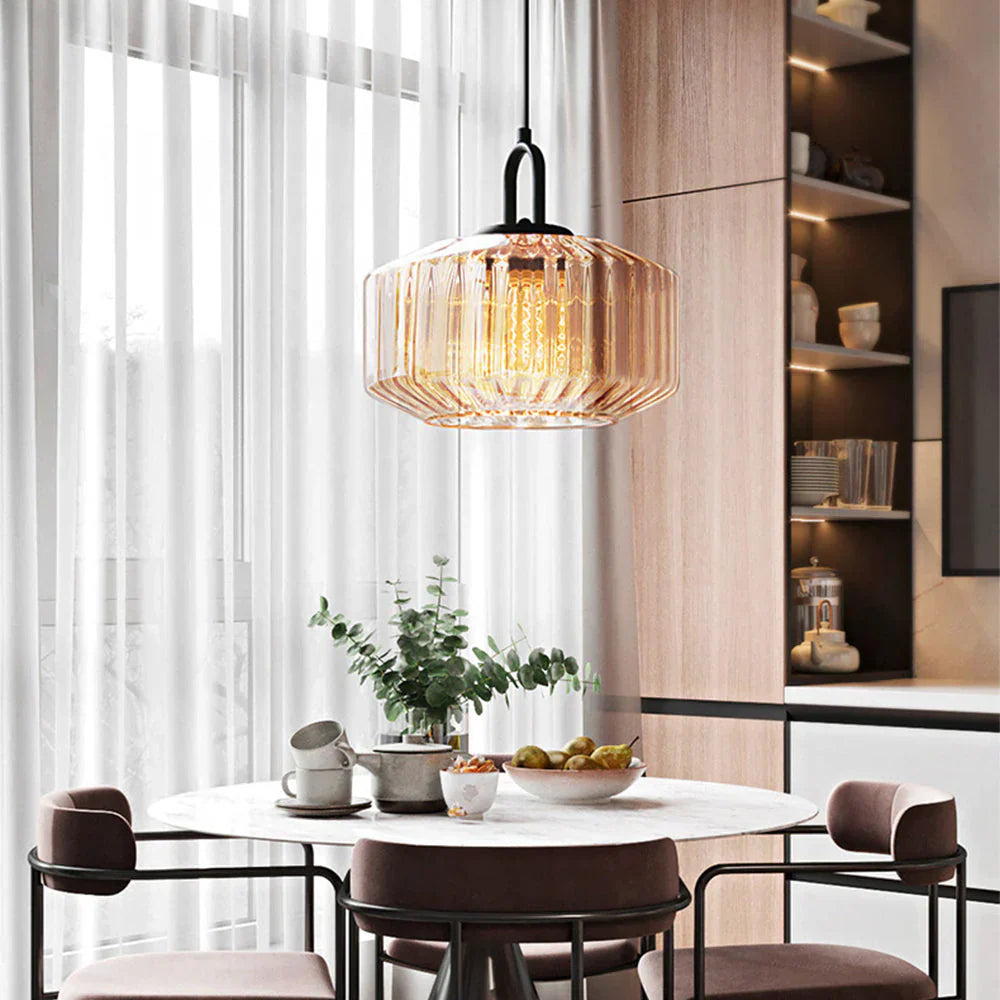 Pendant Light Glass 11 in Handblown Indoor Warm Glow Dining Room Kitchen Hallway Lighting | Kalsten