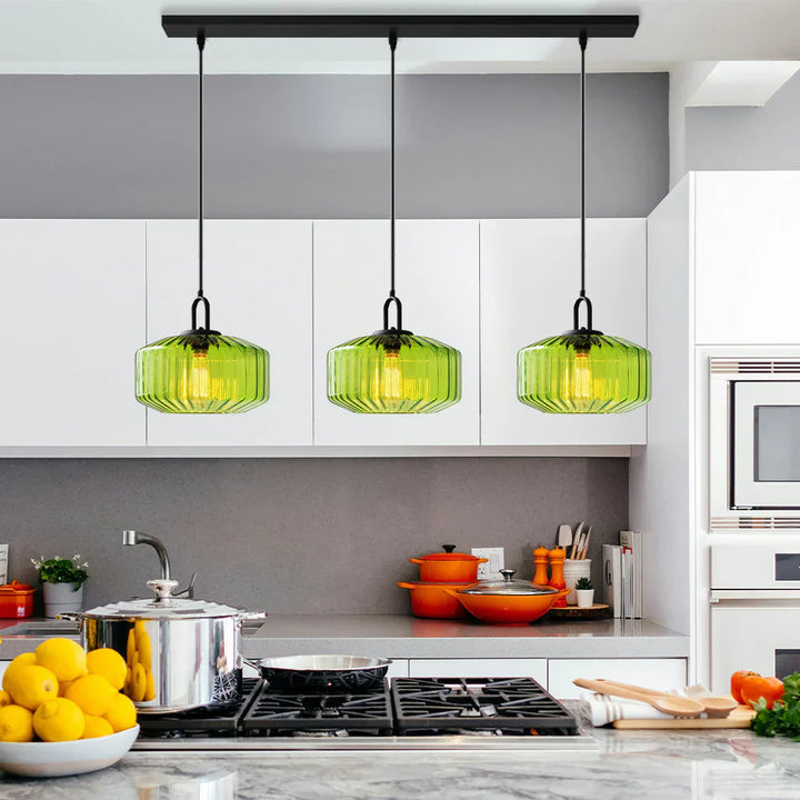 Pendant Light Glass 11 in Handblown Indoor Warm Glow Dining Room Kitchen Hallway Lighting | Kalsten