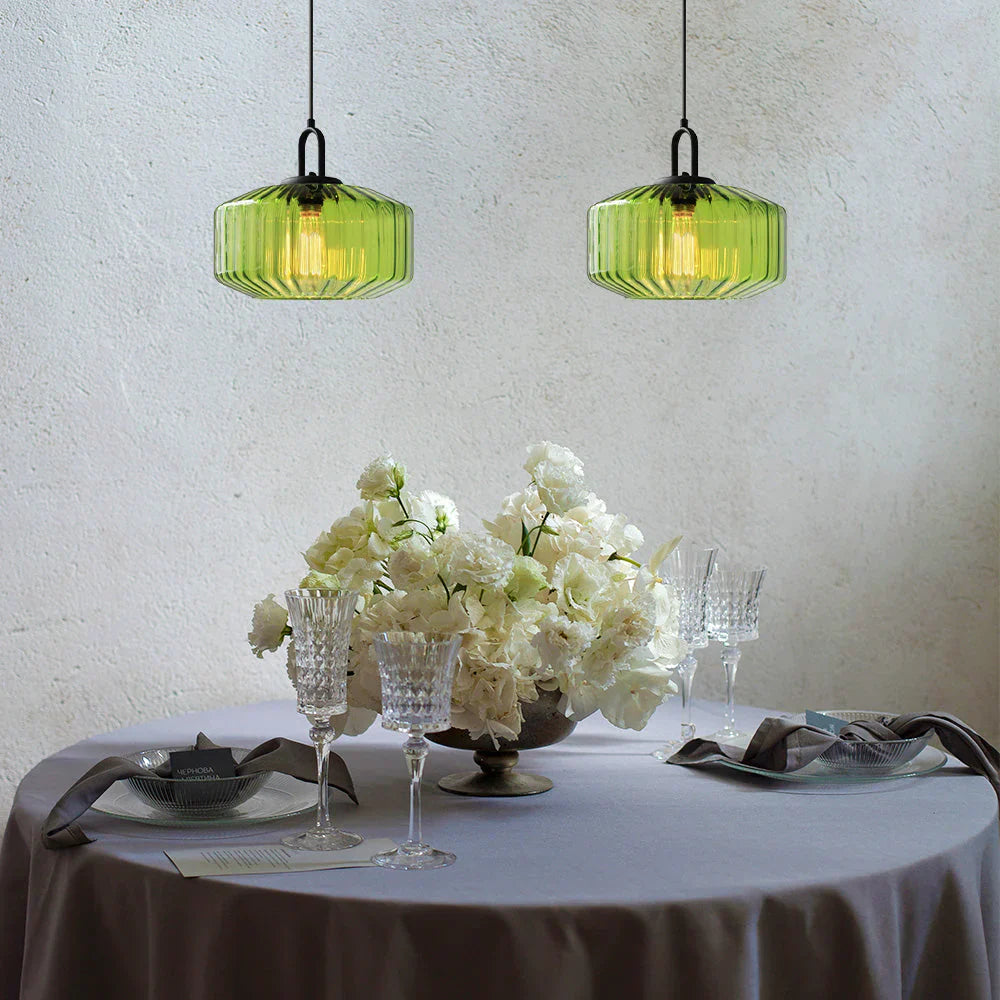 Pendant Light Glass 11 in Handblown Indoor Warm Glow Dining Room Kitchen Hallway Lighting | Kalsten