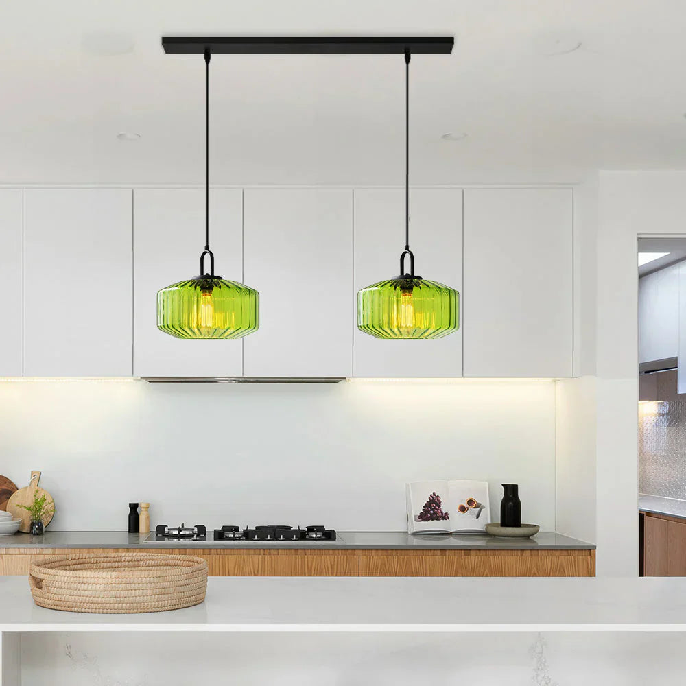 Pendant Light Glass 11 in Handblown Indoor Warm Glow Dining Room Kitchen Hallway Lighting | Kalsten
