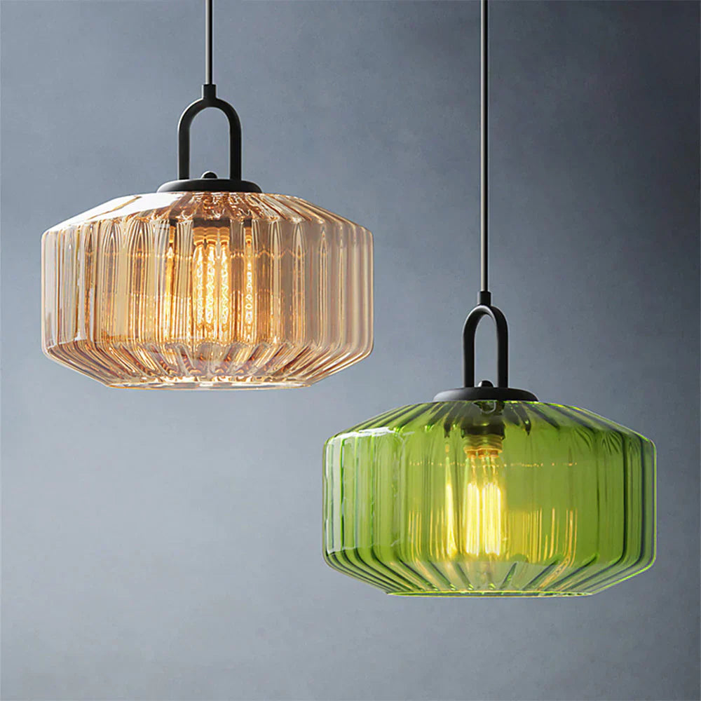 Pendant Light Glass 11 in Handblown Indoor Warm Glow Dining Room Kitchen Hallway Lighting | Kalsten