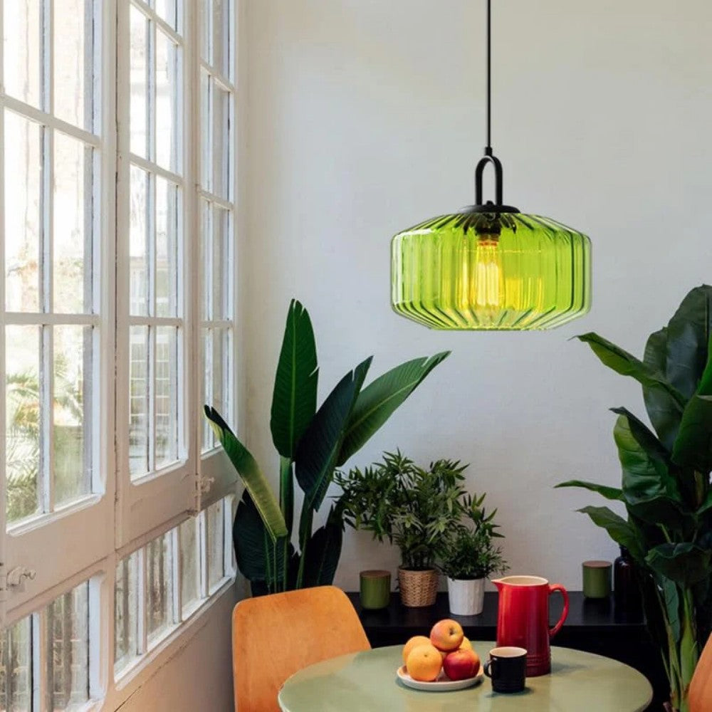 Pendant Light Glass 11 in Handblown Indoor Warm Glow Dining Room Kitchen Hallway Lighting | Kalsten