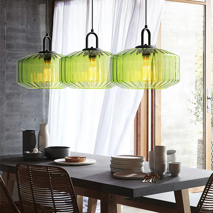 Pendant Light Glass 11 in Handblown Indoor Warm Glow Dining Room Kitchen Hallway Lighting | Kalsten