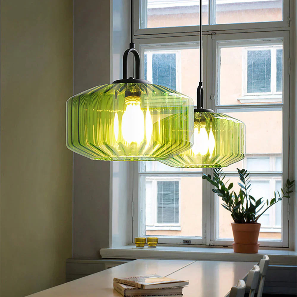 Pendant Light Glass 11 in Handblown Indoor Warm Glow Dining Room Kitchen Hallway Lighting | Kalsten