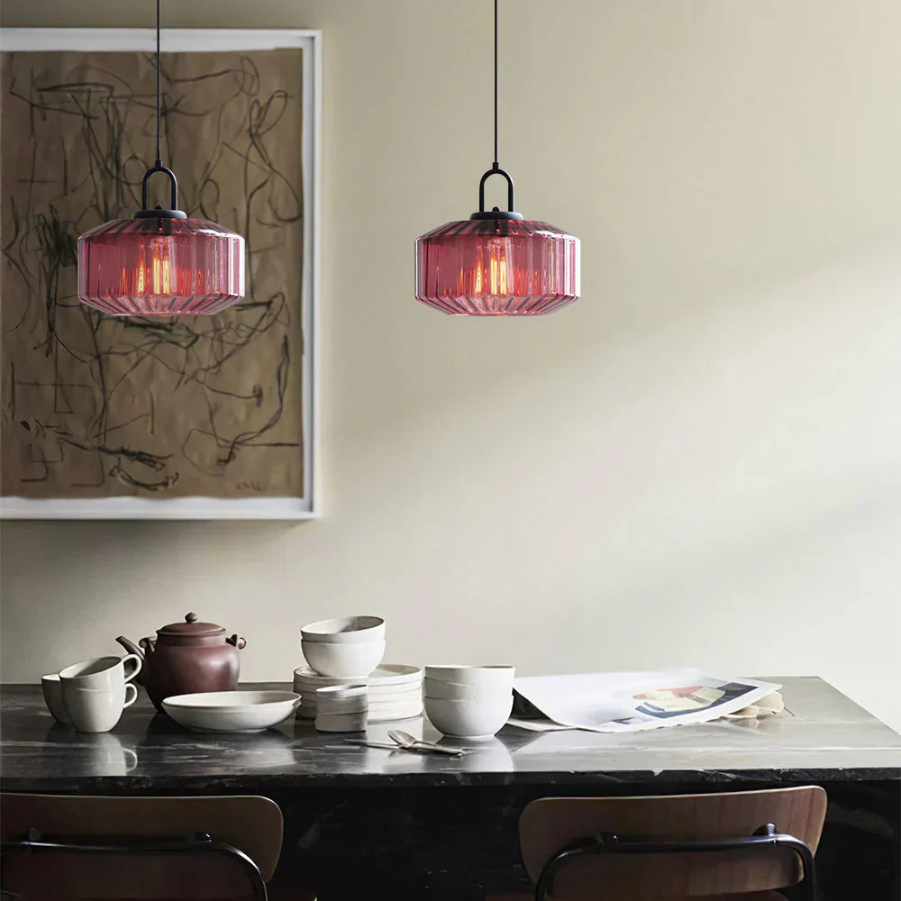Pendant Light Glass 11 in Handblown Indoor Warm Glow Dining Room Kitchen Hallway Lighting | Kalsten