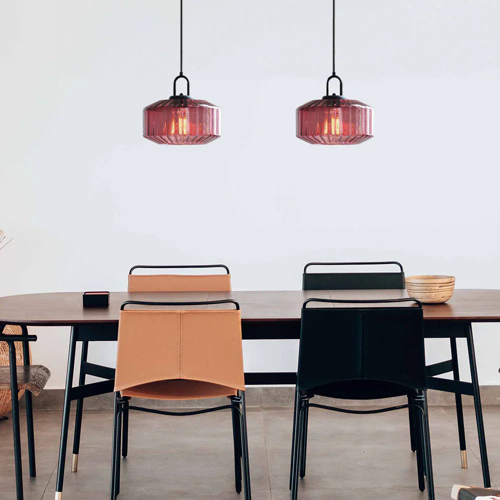 Pendant Light Glass 11 in Handblown Indoor Warm Glow Dining Room Kitchen Hallway Lighting | Kalsten