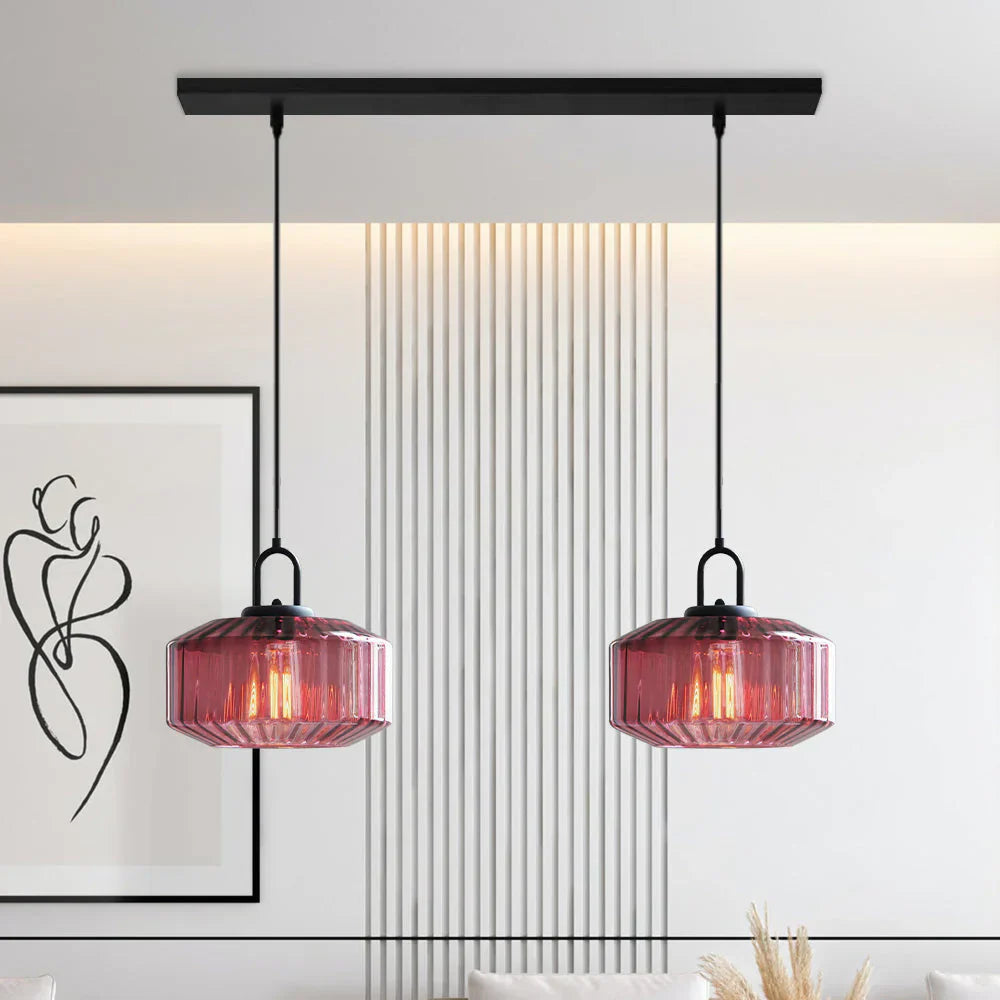Pendant Light Glass 11 in Handblown Indoor Warm Glow Dining Room Kitchen Hallway Lighting | Kalsten
