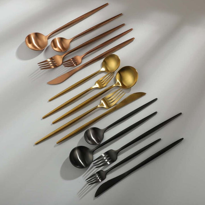 Modern Luxe Cutlery Set of Stainless Steel in Stylish Colors Kalsten