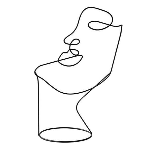 Modern Abstract Single Line Face Head Decorative Art | Kalsten