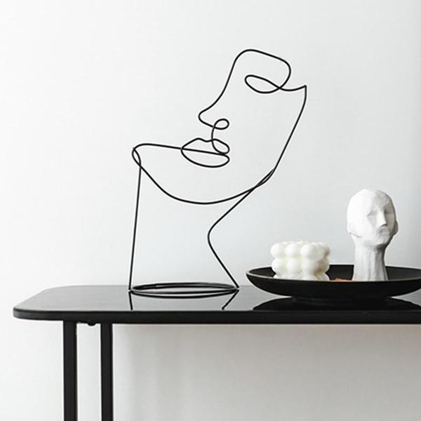 Modern Abstract Single Line Face Head Decorative Art | Kalsten