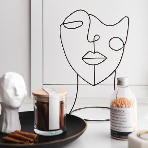 Modern Abstract Single Line Face Head Decorative Art | Kalsten