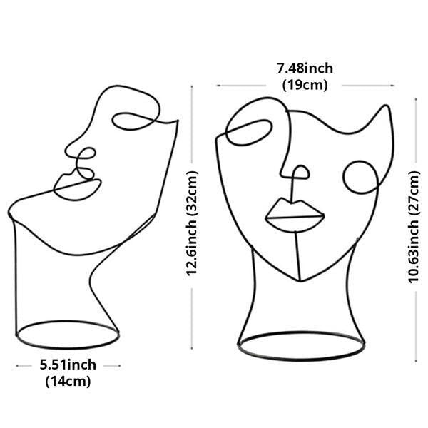 Modern Abstract Single Line Face Head Decorative Art | Kalsten