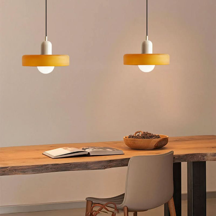 Bauhaus Coloured Glass Pendant Lamp