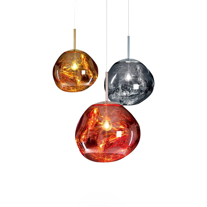 Modern Lava Pendant Lamp 7 in Copper Chrome Gold Ceiling Dining Lighting Mirror Effect Hanging Fixture | Kalsten