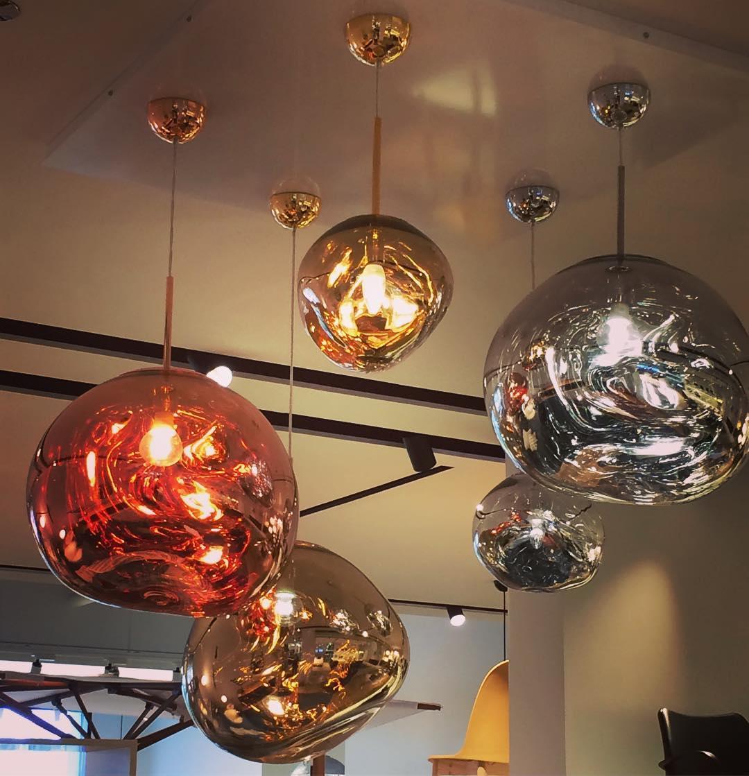 Modern Lava Pendant Lamp 7 in Copper Chrome Gold Ceiling Dining Lighting Mirror Effect Hanging Fixture | Kalsten