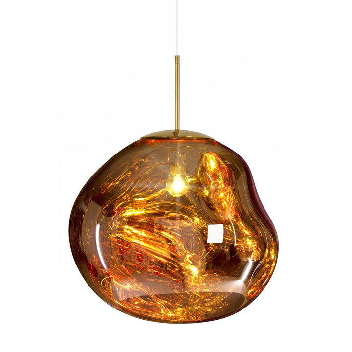 Modern Lava Pendant Lamp 7 in Copper Chrome Gold Ceiling Dining Lighting Mirror Effect Hanging Fixture | Kalsten