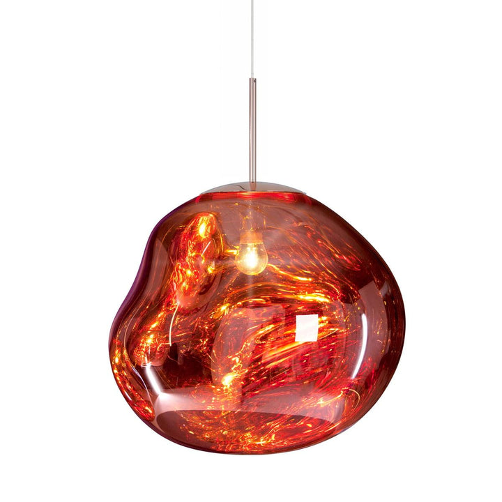 Modern Lava Pendant Lamp 7 in Copper Chrome Gold Ceiling Dining Lighting Mirror Effect Hanging Fixture | Kalsten