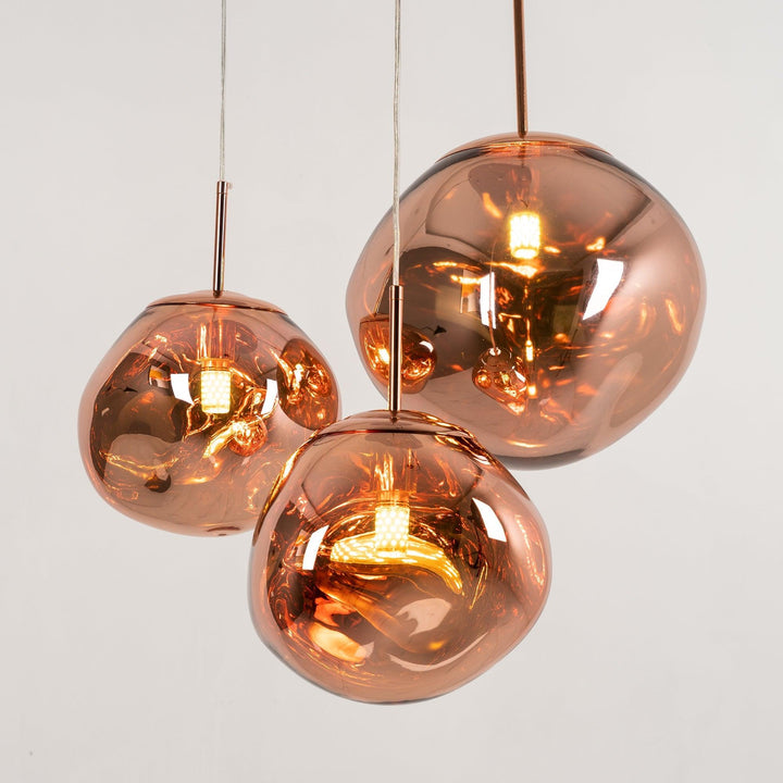 Modern Lava Pendant Lamp 7 in Copper Chrome Gold Ceiling Dining Lighting Mirror Effect Hanging Fixture | Kalsten