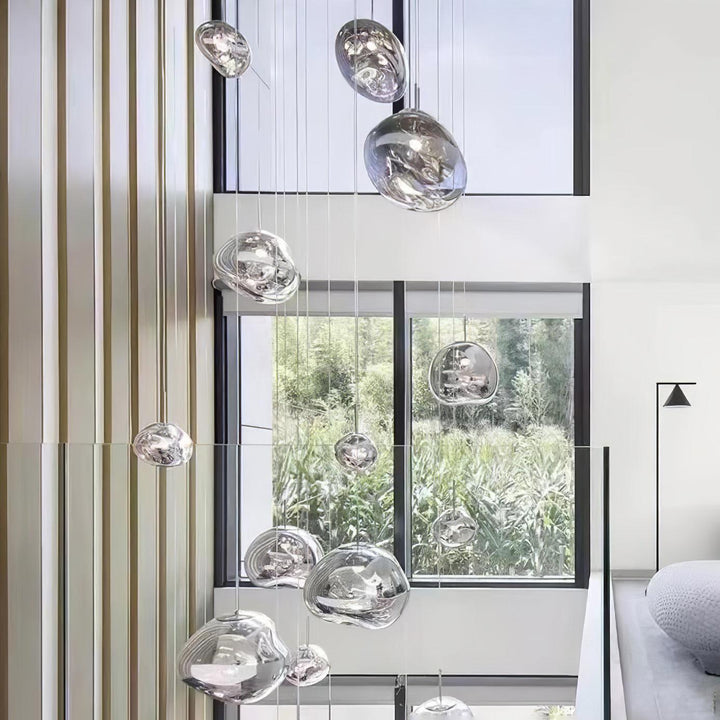Modern Lava Pendant Lamp 7 in Copper Chrome Gold Ceiling Dining Lighting Mirror Effect Hanging Fixture | Kalsten