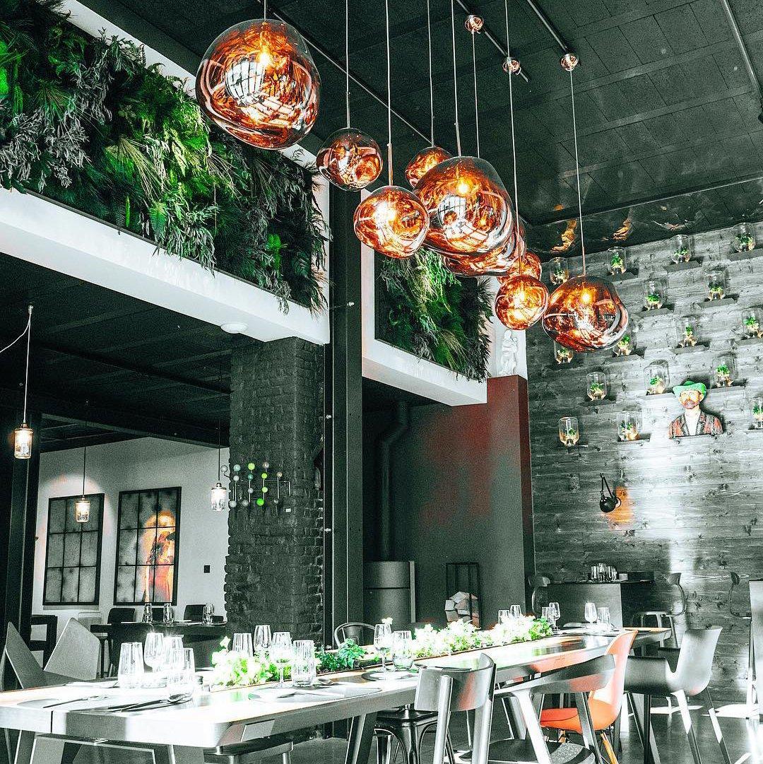 Modern Lava Pendant Lamp 7 in Copper Chrome Gold Ceiling Dining Lighting Mirror Effect Hanging Fixture | Kalsten