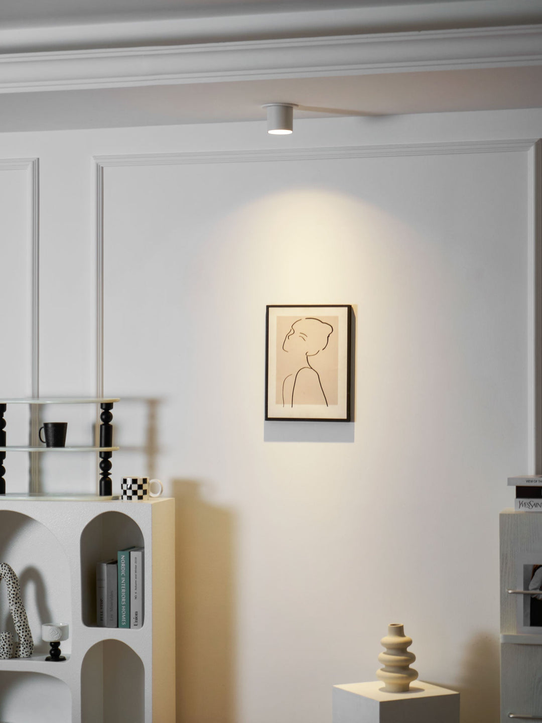 Metal Ceiling Light 3.1 in x 3.3 in White Indoor Modern Flush Mount LED Fixture Warm Neutral Cool | Kalsten