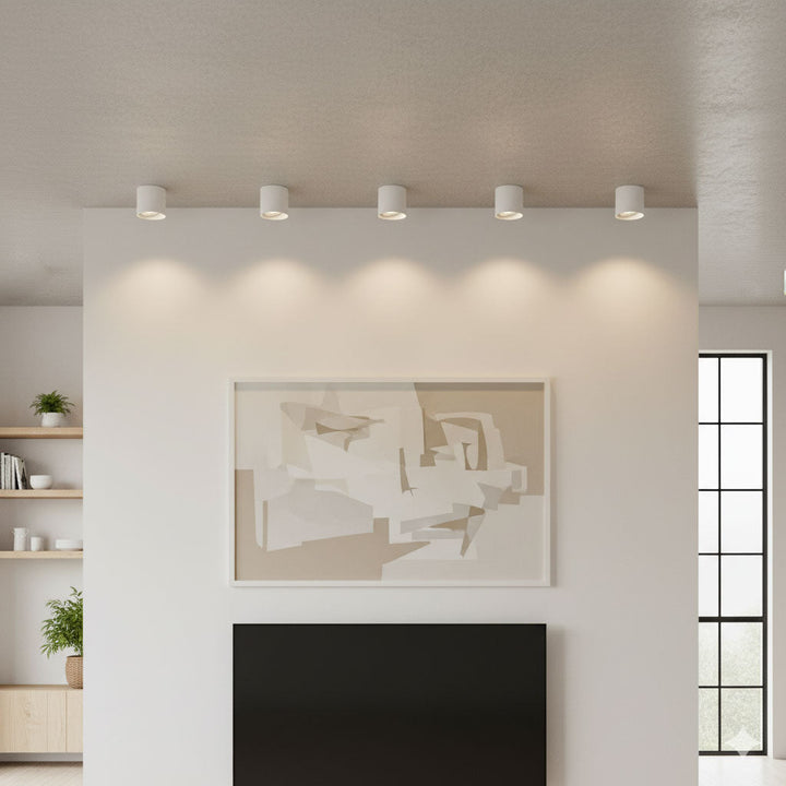 Metal Ceiling Light 3.1 in x 3.3 in White Indoor Modern Flush Mount LED Fixture Warm Neutral Cool | Kalsten