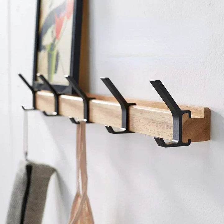 Scandinavian Wall Shelf with Removable Hooks