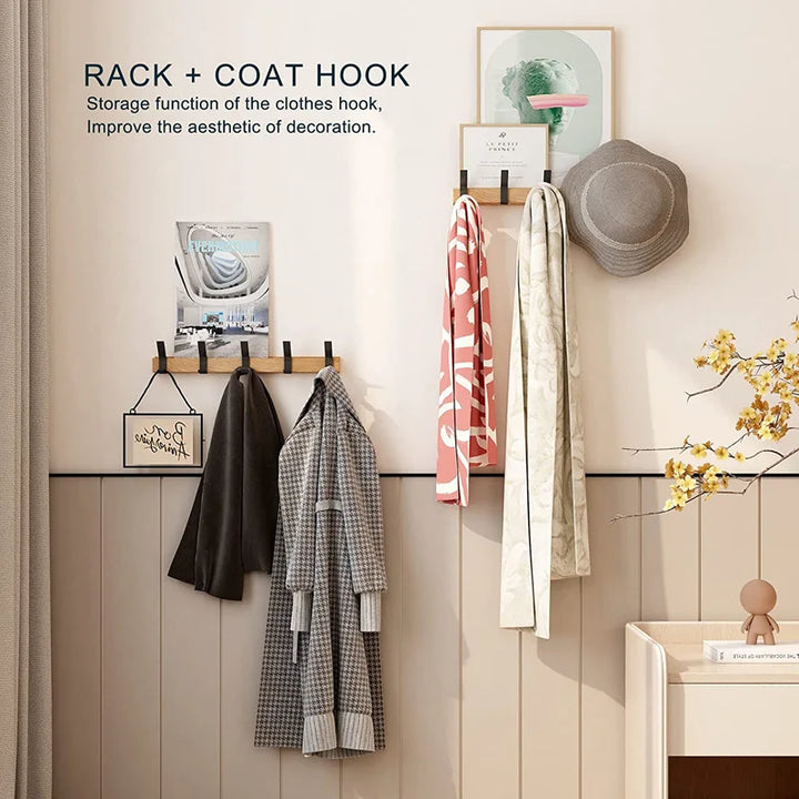 Scandinavian Wall Shelf with Removable Hooks