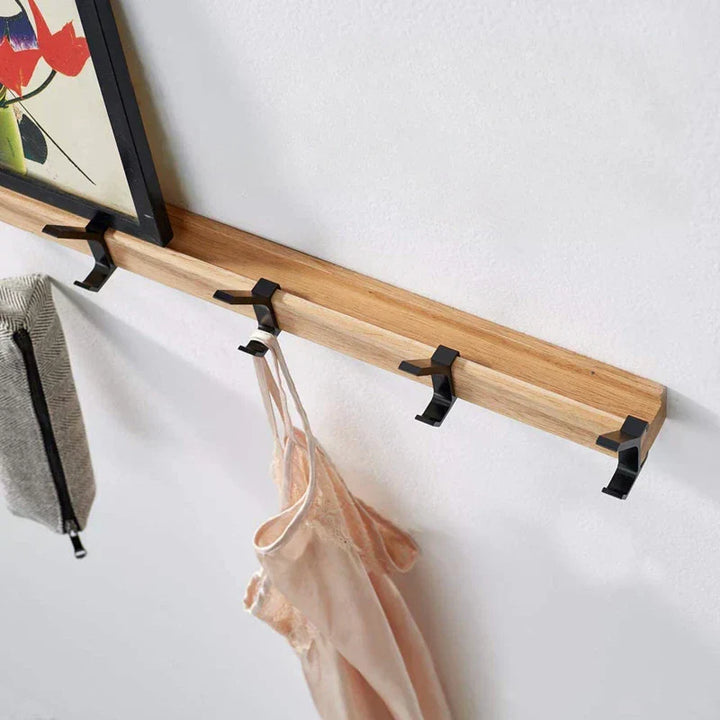 Scandinavian Wall Shelf with Removable Hooks