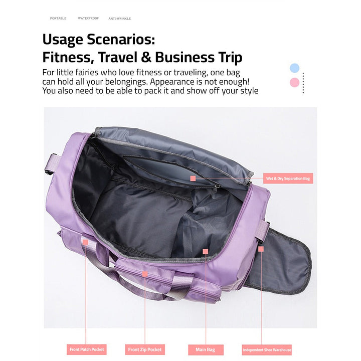 Kalsten | Multi-Pocket Travel Bag, Sports and Gym Duffle with Separate Shoe Compartment