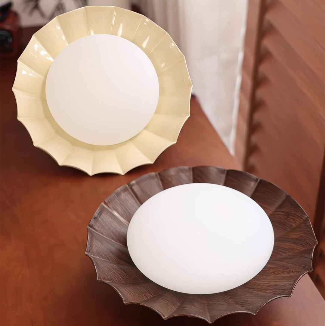 Ceiling Light Metal PE 9.8 in Flush Mount Bedroom Living Room Soft Ambient Lighting Scalloped Modern Indoor Fixture | Kalsten