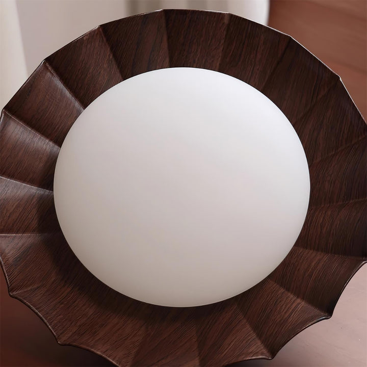 Ceiling Light Metal 9.8 in x 5.1 in Warm White LED Brown Beige White Walnut Living Room Bedroom Fixture | Kalsten