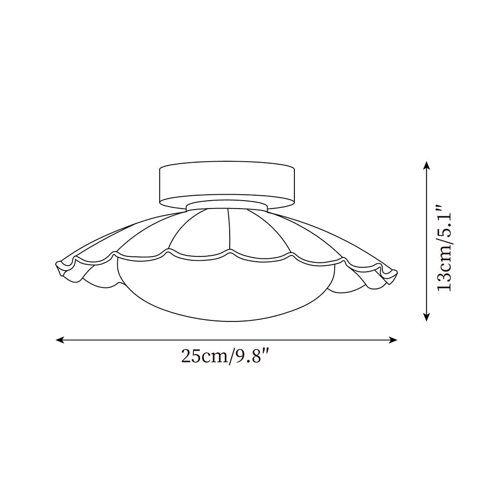 Ceiling Light Metal 9.8 in x 5.1 in Warm White LED Brown Beige White Walnut Living Room Bedroom Fixture | Kalsten