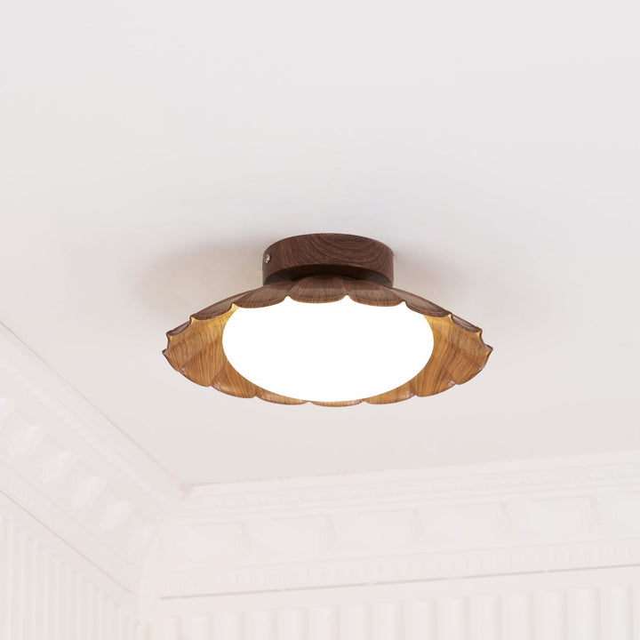 Ceiling Light Metal PE 9.8 in Flush Mount Bedroom Living Room Soft Ambient Lighting Scalloped Modern Indoor Fixture | Kalsten
