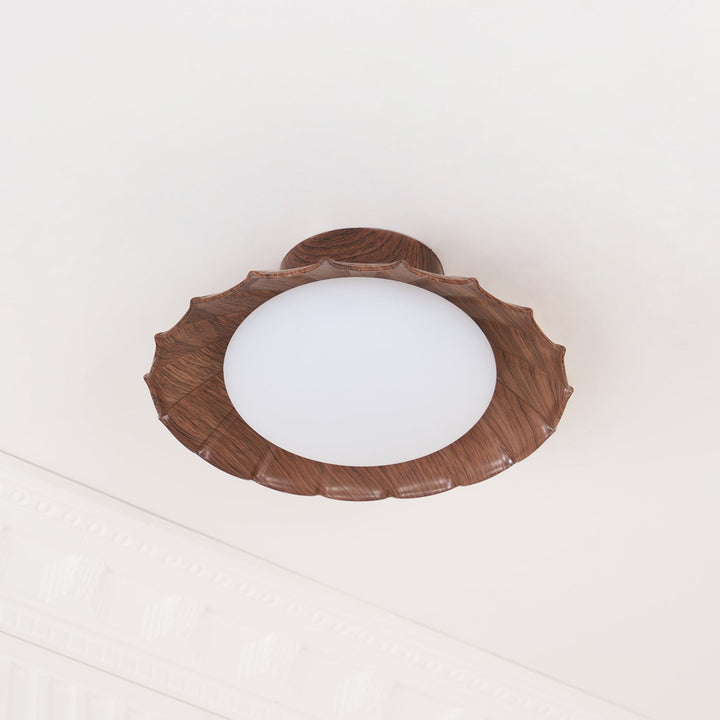 Ceiling Light Metal 9.8 in x 5.1 in Warm White LED Brown Beige White Walnut Living Room Bedroom Fixture | Kalsten