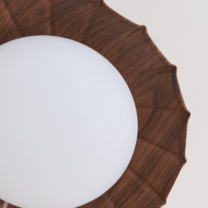 Ceiling Light Metal 9.8 in x 5.1 in Warm White LED Brown Beige White Walnut Living Room Bedroom Fixture | Kalsten