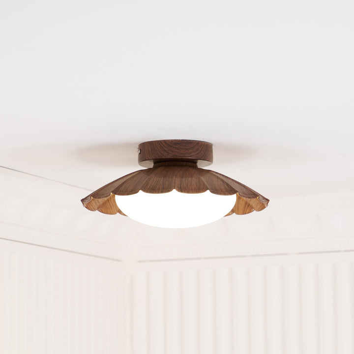 Ceiling Light Metal PE 9.8 in Flush Mount Bedroom Living Room Soft Ambient Lighting Scalloped Modern Indoor Fixture | Kalsten