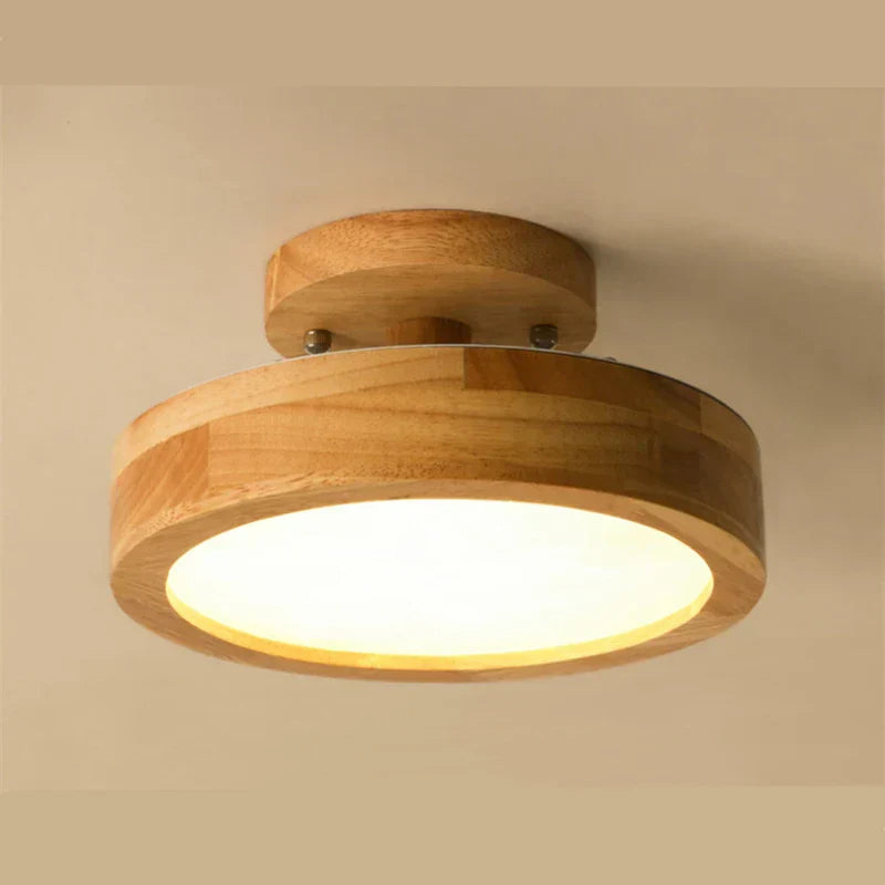 Brightlux - Scandinavian Round Wooden Ceiling Lamp Kalsten