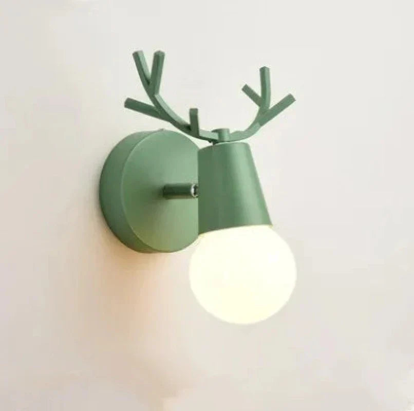 Modern Antler Wall Lamp – Wood and Metal LED Light for Children's Room & Living Room | Kalsten