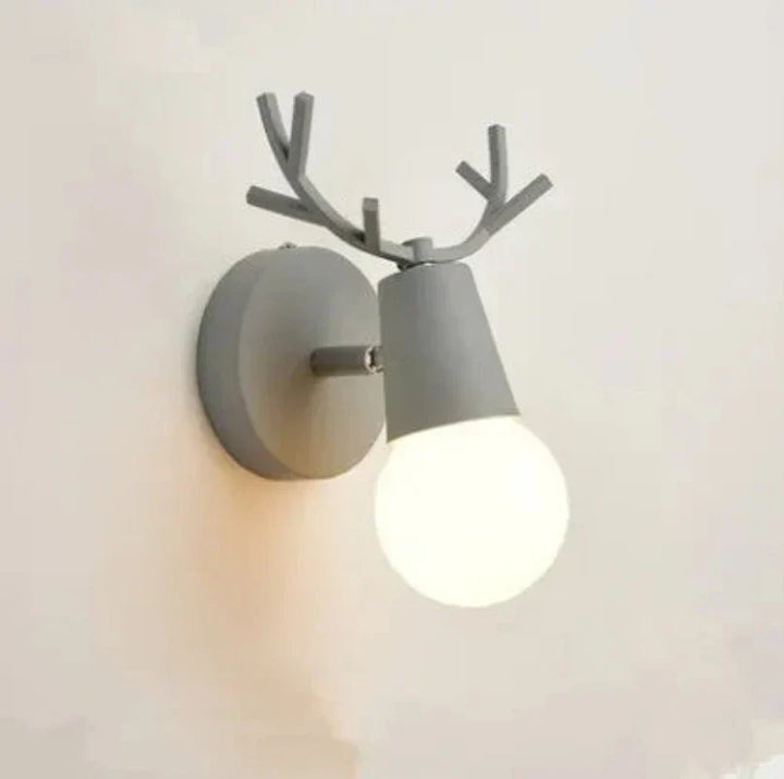 Modern Antler Wall Lamp – Wood and Metal LED Light for Children's Room & Living Room | Kalsten