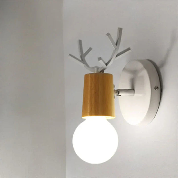 Modern Antler Wall Lamp – Wood and Metal LED Light for Children's Room & Living Room | Kalsten