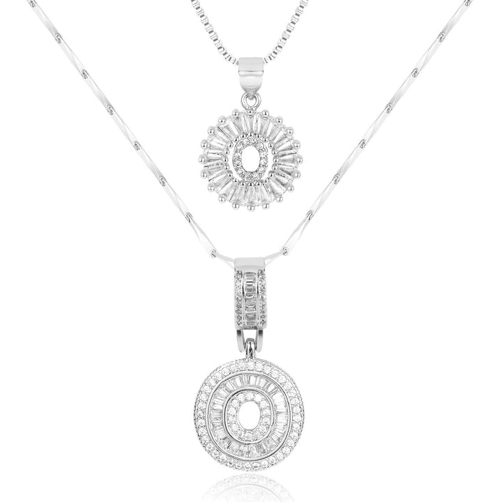 Kalsten | 2pc 14k Diamond Letter Initial Necklaces